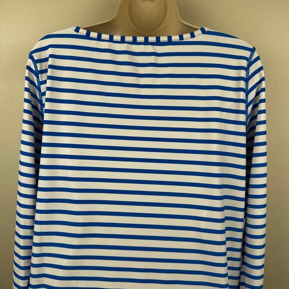 Cabana Life Zipper Swim Dress Cover Up Stripes UPF 50+ Blue White Women's Large - Picture 6 of 13